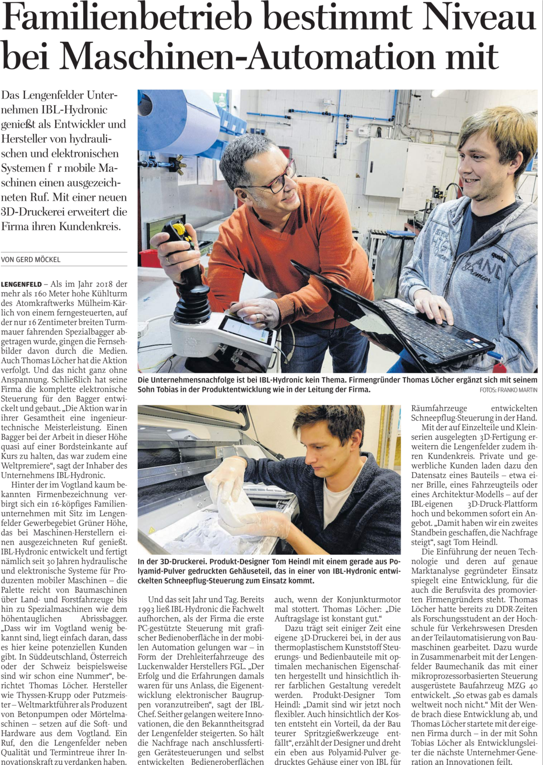 Freie Presse berichtet über IBLHYDRONIC » IBLHYDRONIC GmbH & Co. KG Freie Presse berichtet über IBLHYDRONIC » IBLHYDRONIC GmbH & Co. KG